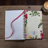 Bright Bounty floral embroidered leather tie bound journal, notebook
