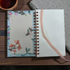 Mellow Meadow floral spiral embroidered hardcover journal, notebook