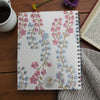 Breezy Buds spiral hardcover embroidered journal, notebook