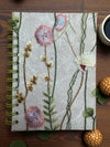 Reaching for the Sun spiral floral embroidery journal, notebook
