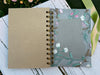 Floral Embroider spiral-bound, hard cover sketch, doodle book