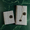Modern Geometric. Mini + pocket-sized hardcover spiral bound journal, notebook, diary, sketchbook, doodle. Set of 2.