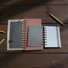 Modern Geometric. Mini + pocket-sized hardcover spiral bound journal, notebook, diary, sketchbook, doodle. Set of 2.