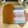 Sophistication. Tan faux soft leather medium thermal bound journal, notebook, diary.