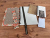 Playful Abstract Flowers spiral journals / notebook bundle and gift set with bookmarks